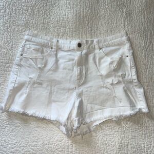 White Denim Shorts